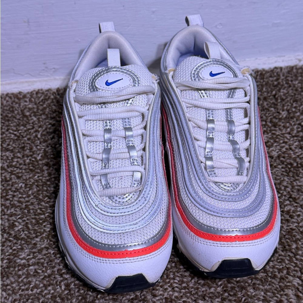 Nike Air Max 97 Essential Flash Crimson Silver Women's 7.5 CZ6087-101 White - Picture 2 of 7